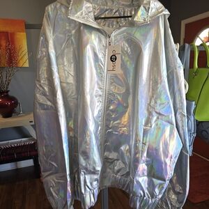 Choosy Women's Iridescent Silver Jacket 16w